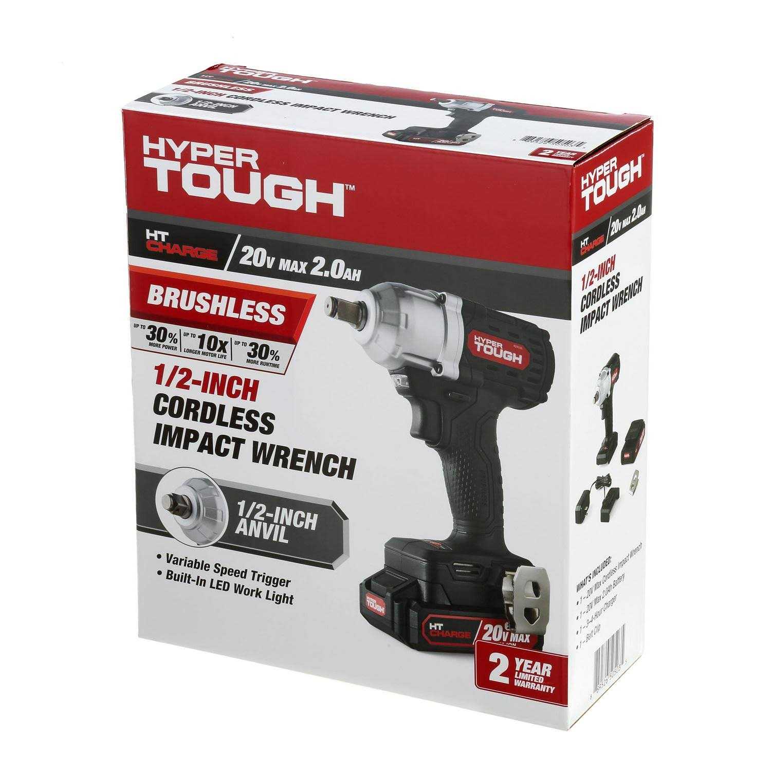 Hyper Tough Brushless 20V Max Lithium-Ion Cordless Impact Wrench 1/2 inch Anvil - Image 5