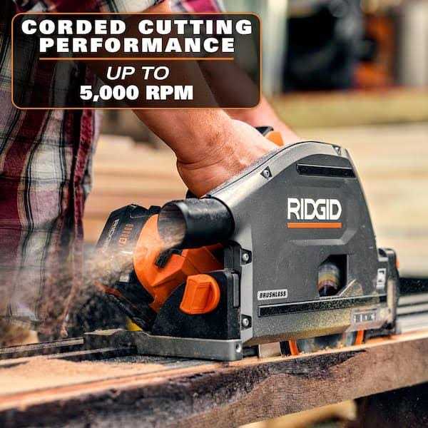 RIDGID 18V Brushless Cordless Track Saw Ah MAX Output Lithium-Ion Battery - Image 4