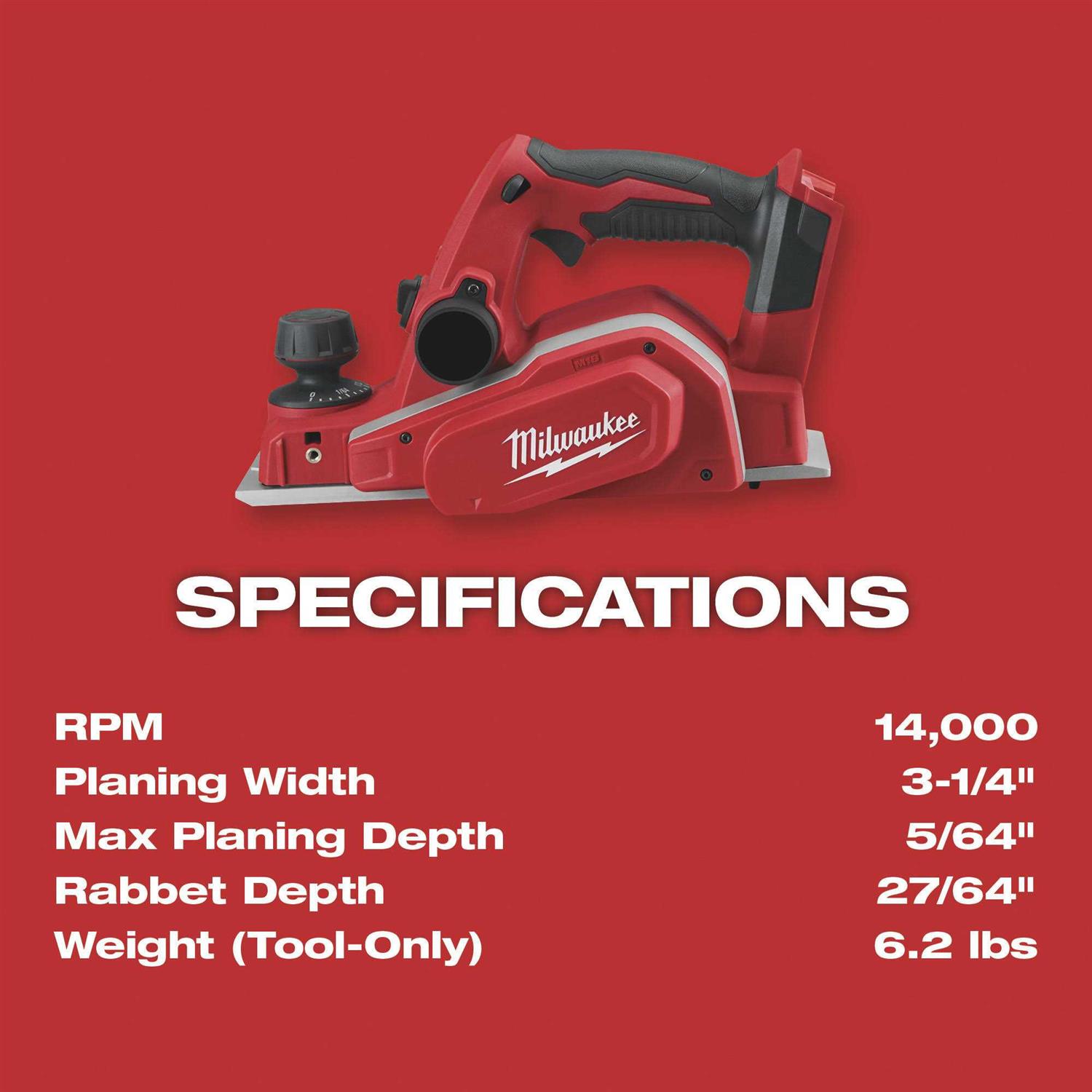 Milwaukee M18 Planer 2623-20 - Image 3