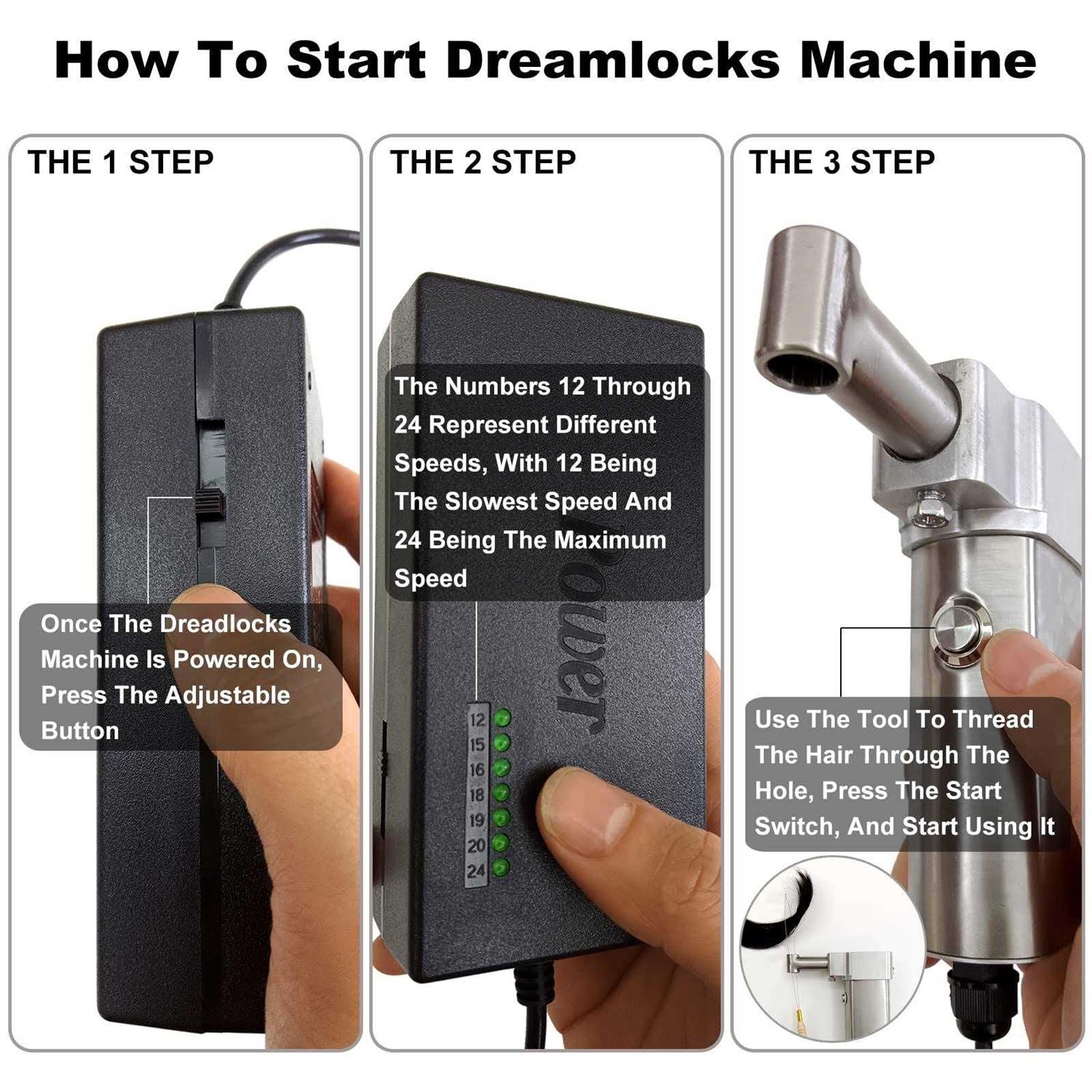 Dreadlocks Machine,dreadlock Machine Kit for Locs Electric Instant Portable Dreadlocks Machine loc Machine dreadlock maker Can Be Directly Work on - Image 4