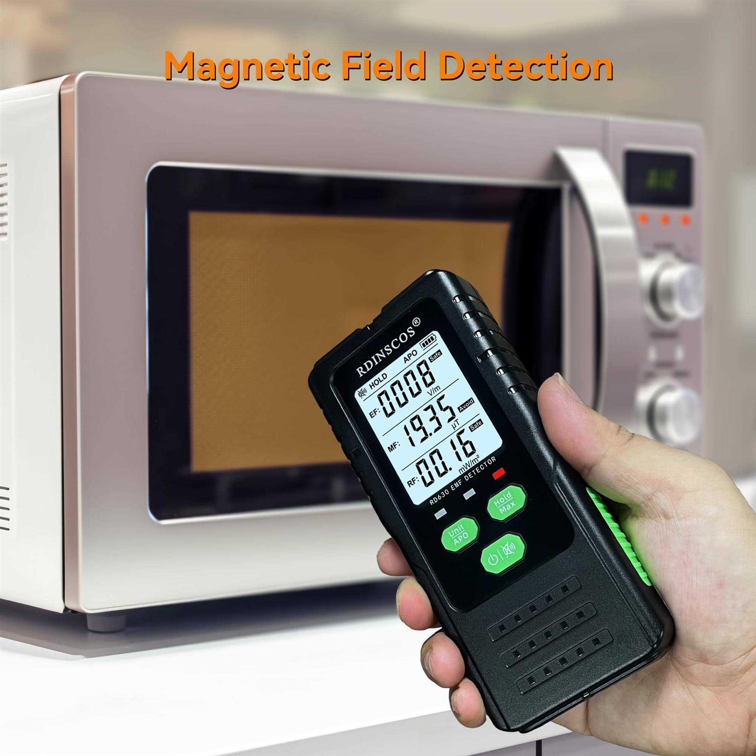 RDINSCOS EMF Meter Electromagnetic Electric Magnetic Radio Frequency Field Detector Hand-held Digital LCD EMF Detector - Image 3