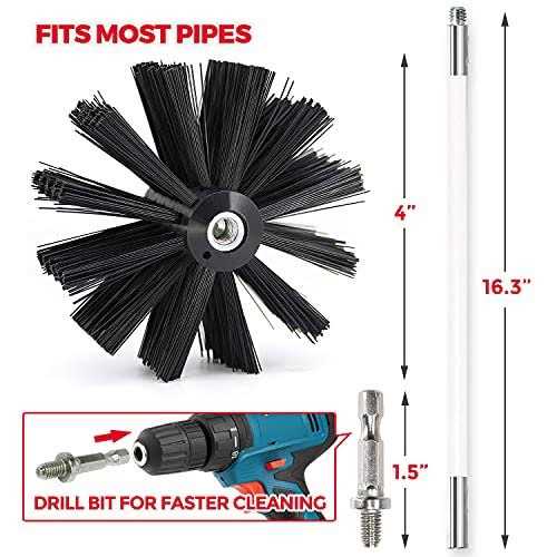 Holikme 40 Feet Dryer Vent Cleaner Kit Flexible Lint Brush with Drill - Image 4