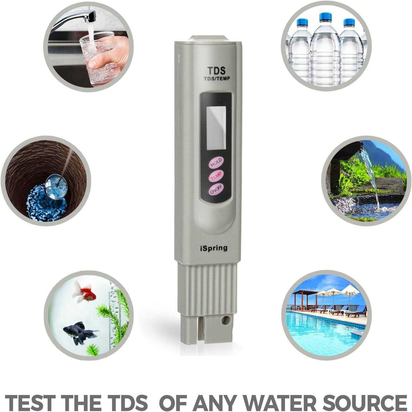 iSpring TDS 3-Button Digital Water Quality Test Meter with Temperature - Image 3