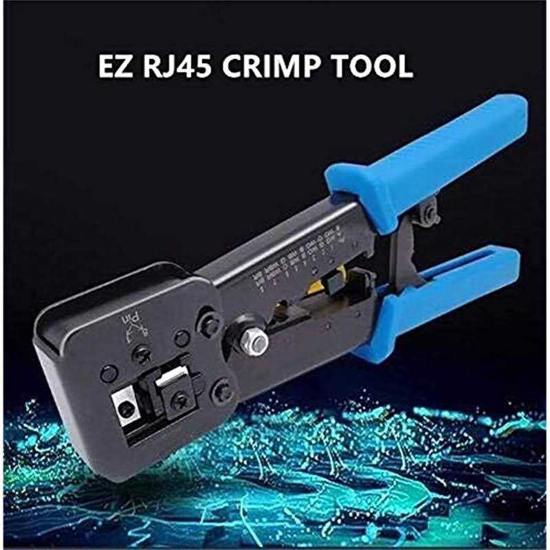 Gaobige rj45 Crimping Tool for Cat6 Cat5e Cat5 Sturdy Crimper for rj45 rj12/11 Pass-Through Connectors with 50pcs rj45 Cat5e Pass-Through - Image 4