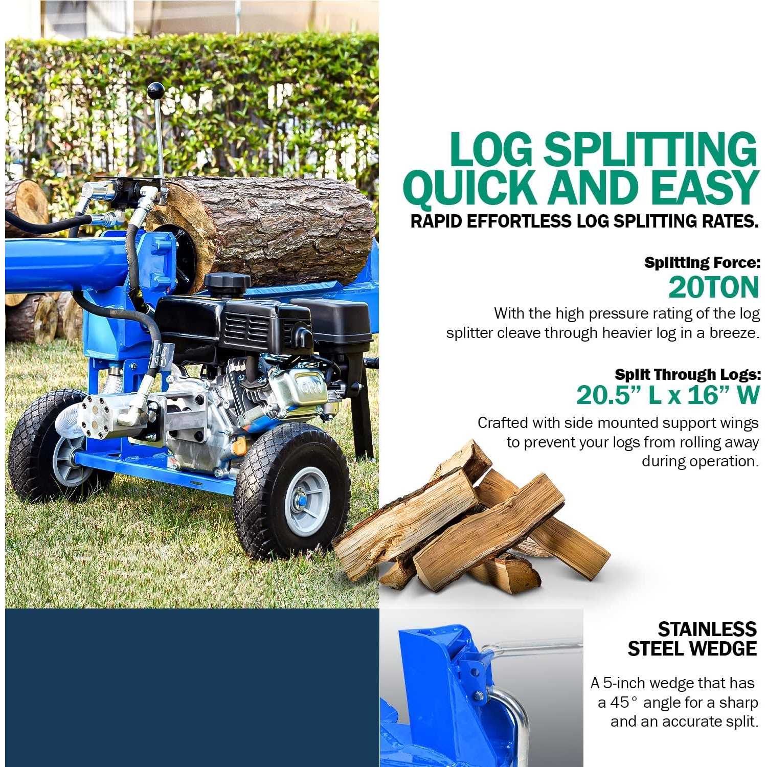 Landworks Portable Gas-Powered Log Splitter 7HP 212CC GUO079 - Image 3