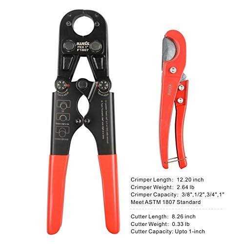 Iwiss Pex Pipe Crimping Tool Kit for 3/8,1/2,3/4,1 inch Copper Ring with Free Gauge&Pex Pipe Cutter Meet ASTM F1807 and Portable - Image 5