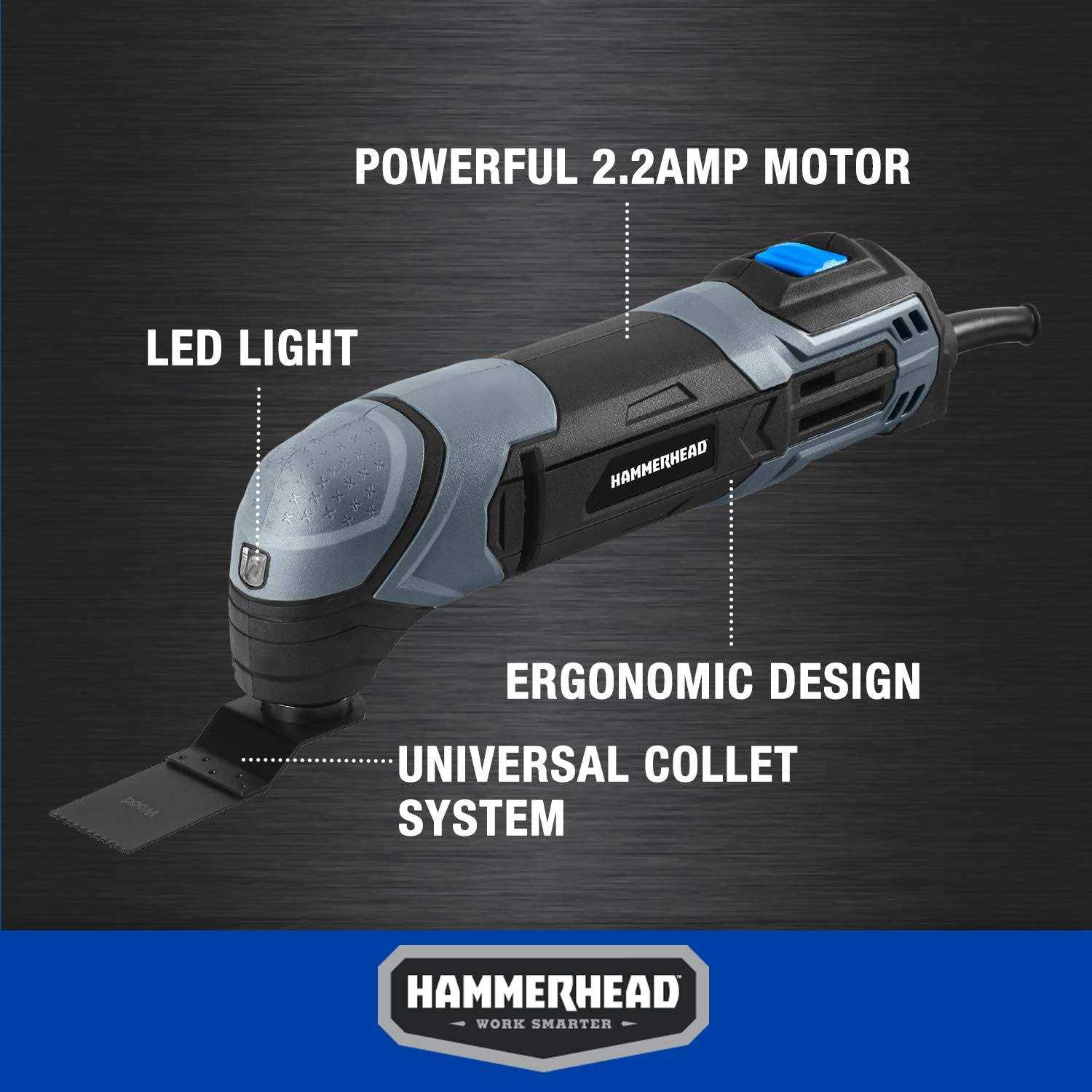 Hammerhead 2.2 Amp Oscillating Multi Tool with 1pc Flush Cut Blade - Image 3