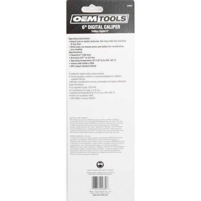 OEMTOOLS 24680 6 Digital Caliper - Image 4