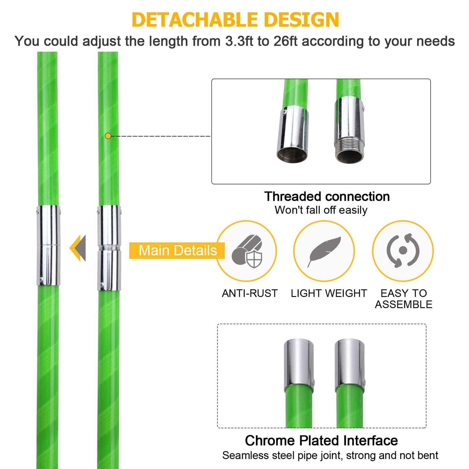 Likeem 26 Feet Tree Pole Pruner Manual Branches Trimmer Tree Branch Garden Tools Loppers Hand Pole Saws Extendable Height - Image 4