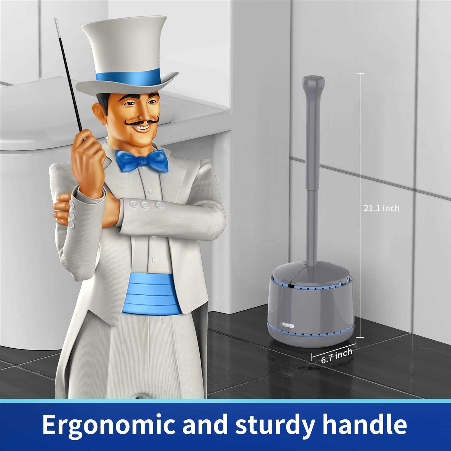 Mr.SIGA Toilet Plunger with Holder, Heavy Duty Toilet Plunger and Holder Combo for Bathroom Cleaning - Image 4