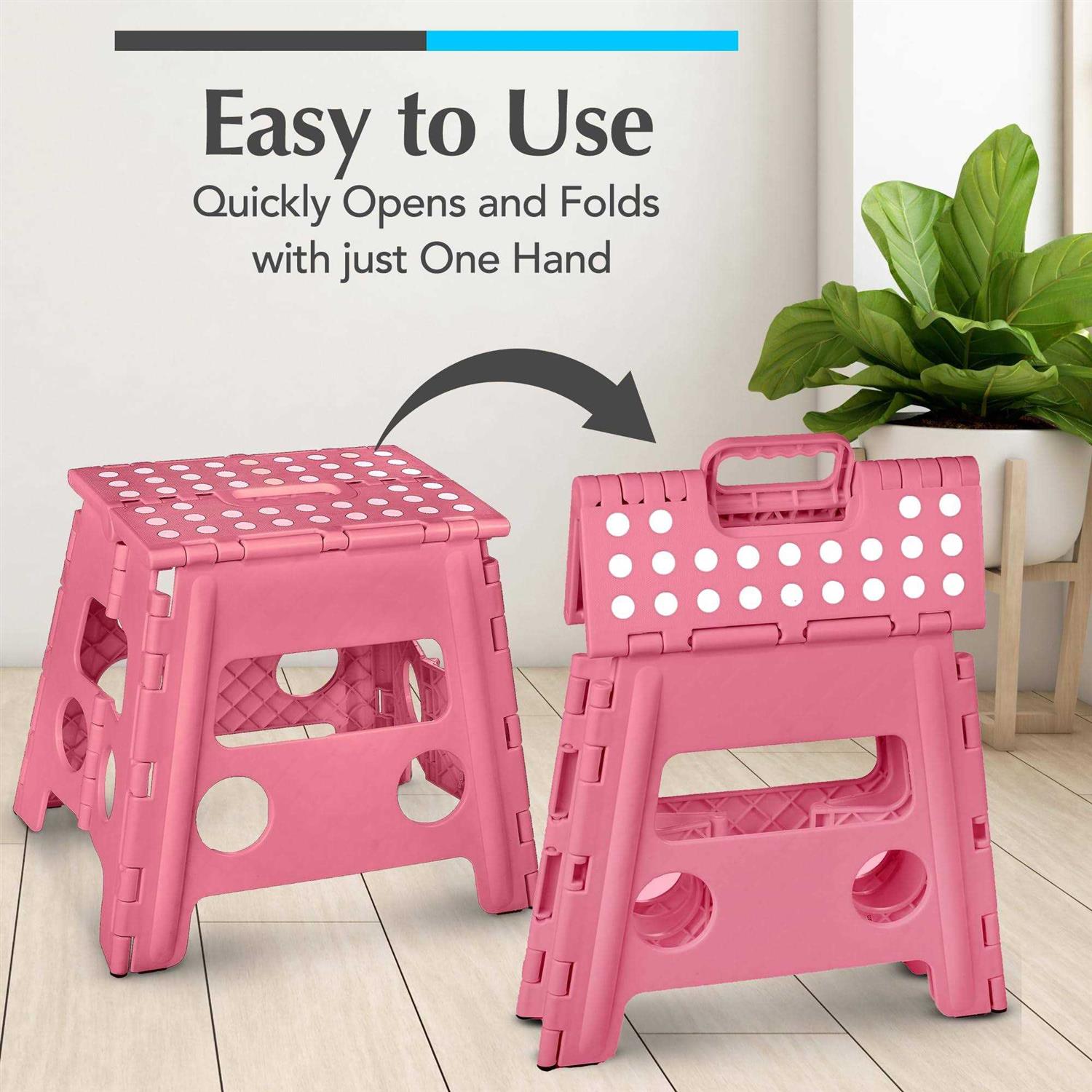 Handy Laundry Folding Step Stool, 13 inch Anti-Skid Step Stool is Sturdy to Support Adults and Safe Enough for Kids. Opens Easy with One Flip. Great for Kitchen - Image 3