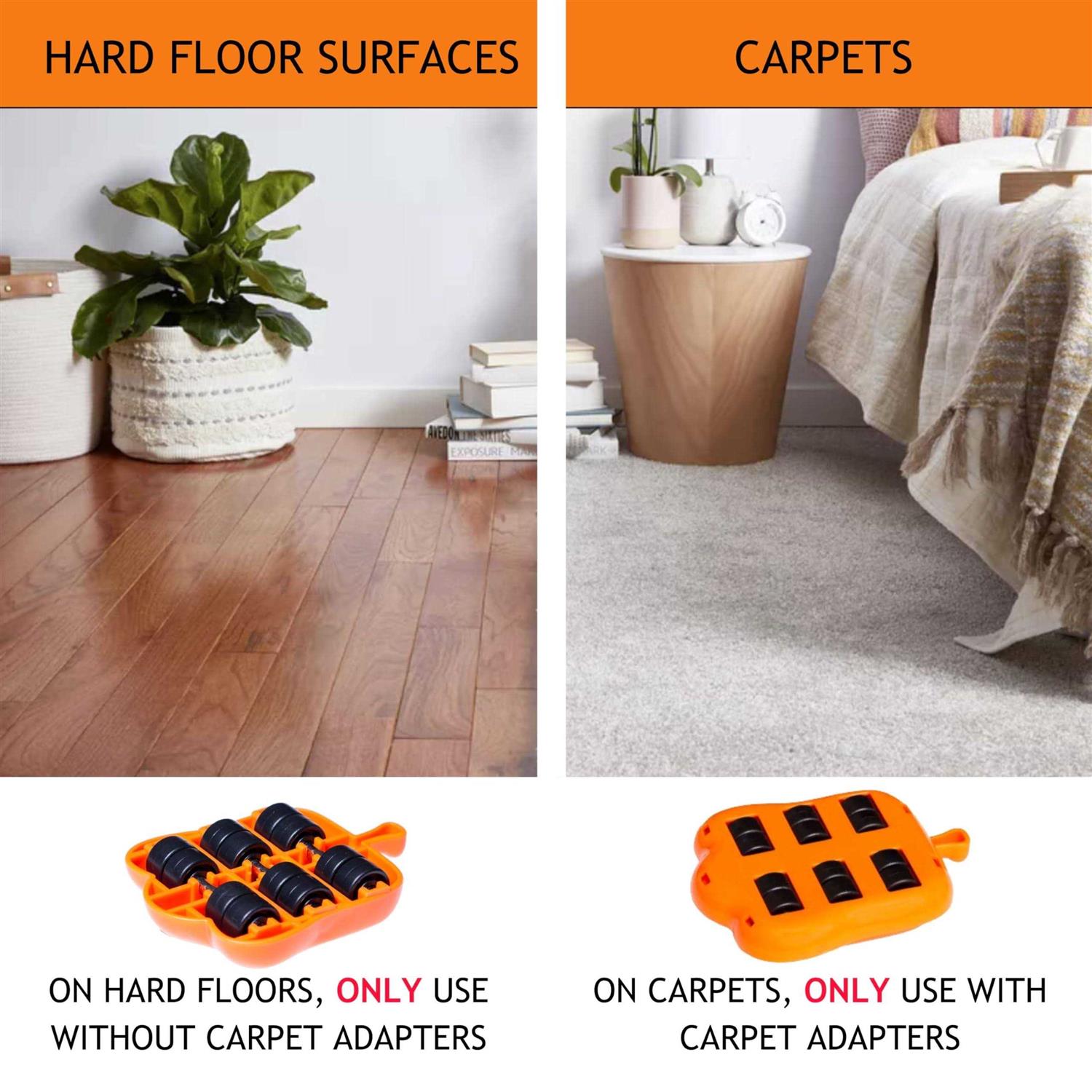 MouZie Heavy Duty Furniture Lifter 4 Appliance Roller Sliders with 660 lbs Load Capacity Wheels + Adjustable Height Lifting Tool Lever Suitable - Image 5