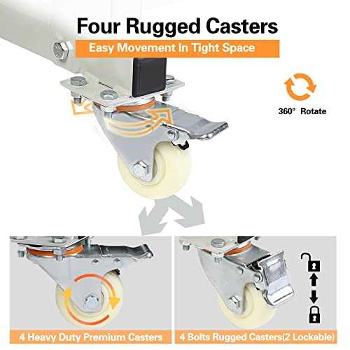 JY PERFORMANCE Watercraft PWC Dolly Boat Jet Ski Stand Storage Trailer Cart Dock Slipway Cart Adjustable Bunks W/ 4 Casters and 2 Brakes Carpeted to - Image 4