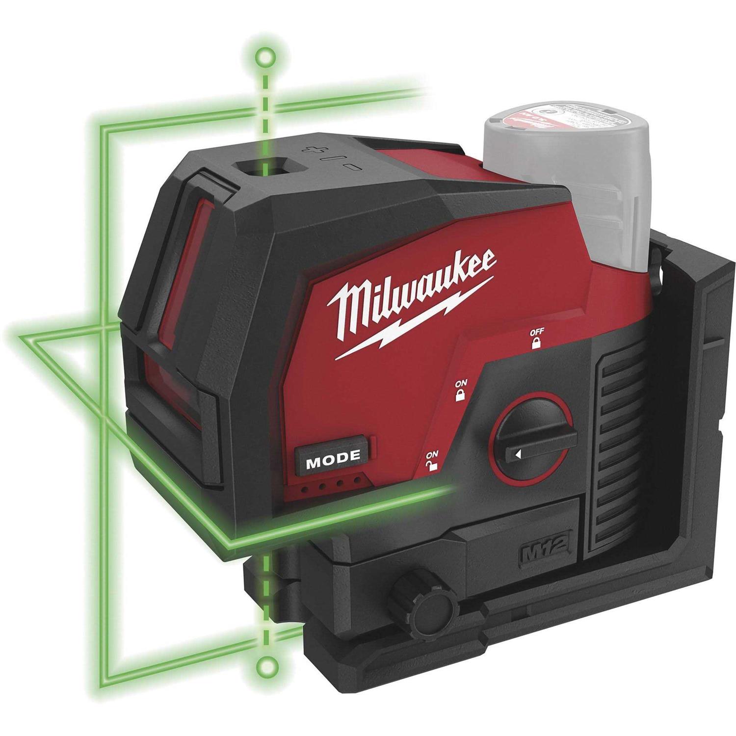 Milwaukee 3622-20 M12 Green Cross Line & Plumb Points Laser - Image 4