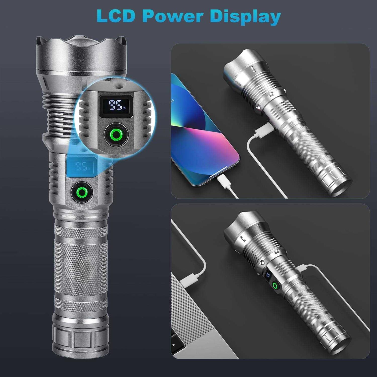 NJ FOREVER Super Bright Flash Light 900,000 High Lumens Rechargeable LED Flashlights - Image 5