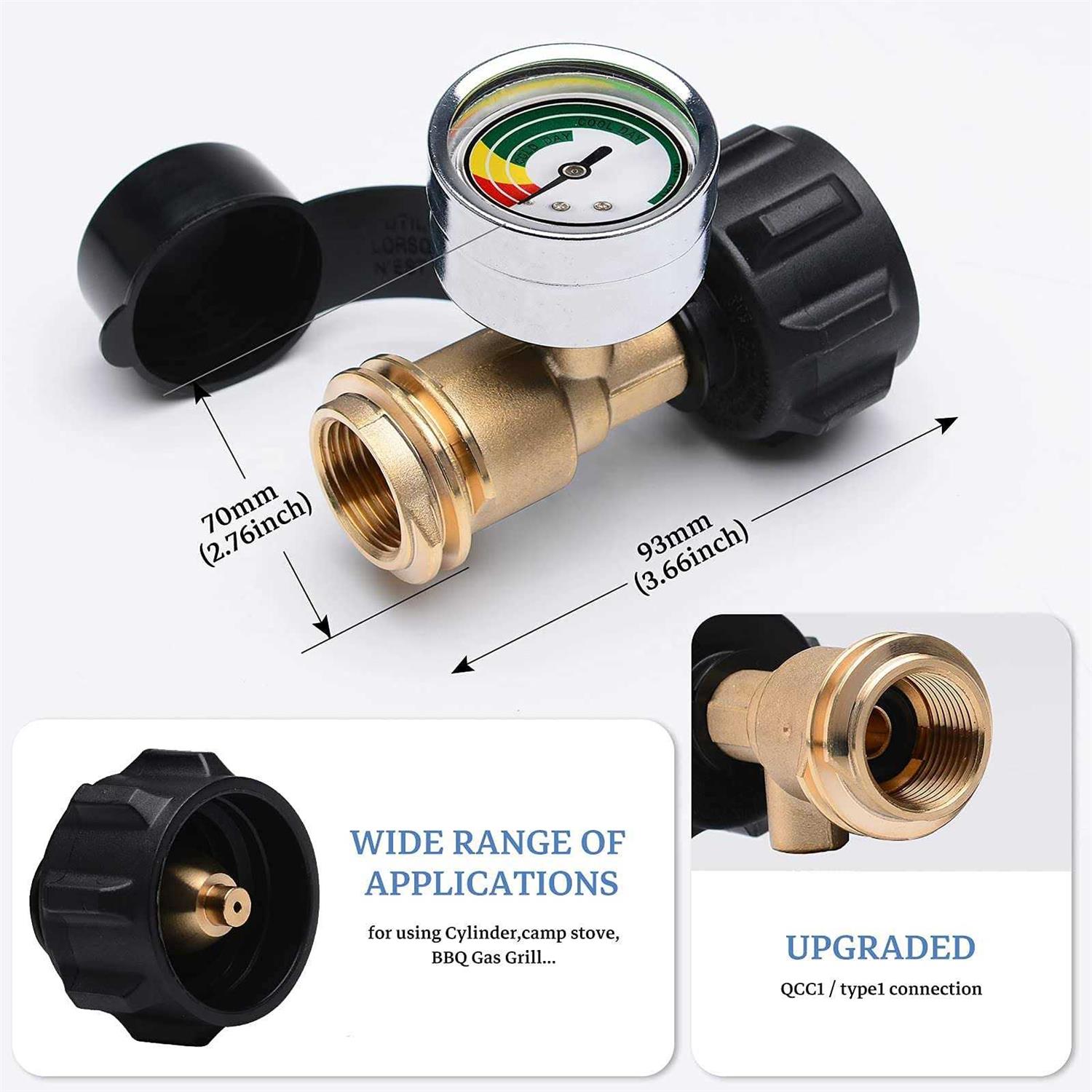 2 Pack Upgraded Propane Tank Gauge Level Indicator with Color Coded Dial for 5lb-40lb Propane Tank - Image 5