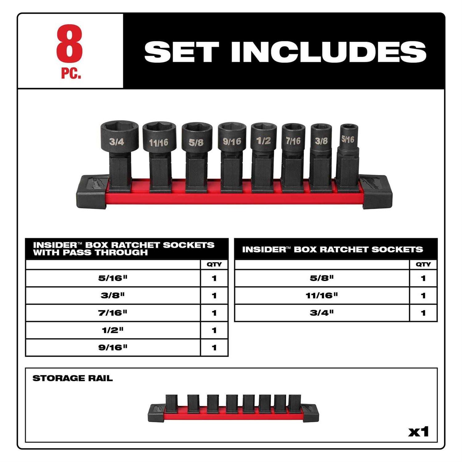 Milwaukee 49-16-1640 INSIDER Box Ratchet Socket SAE Set - Image 5