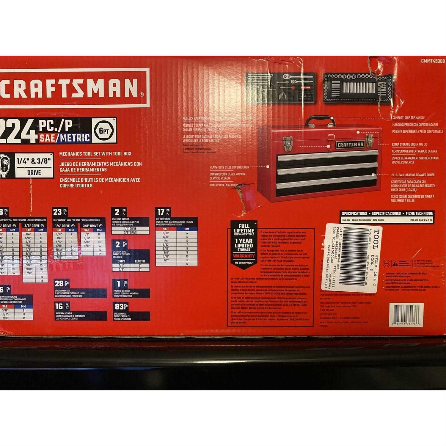 Craftsman 1/4 and 3/8 in. Drive Mechanic Ratchet and Bit Set 72 teeth - Image 5