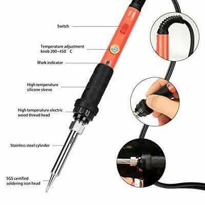 Soldering Iron Kit 60W Soldering Iron with Interchangeable Iron Tips 10-in-1 Adjustable Temperature Soldering Welding Iron Kit for Any Hobby - Image 4