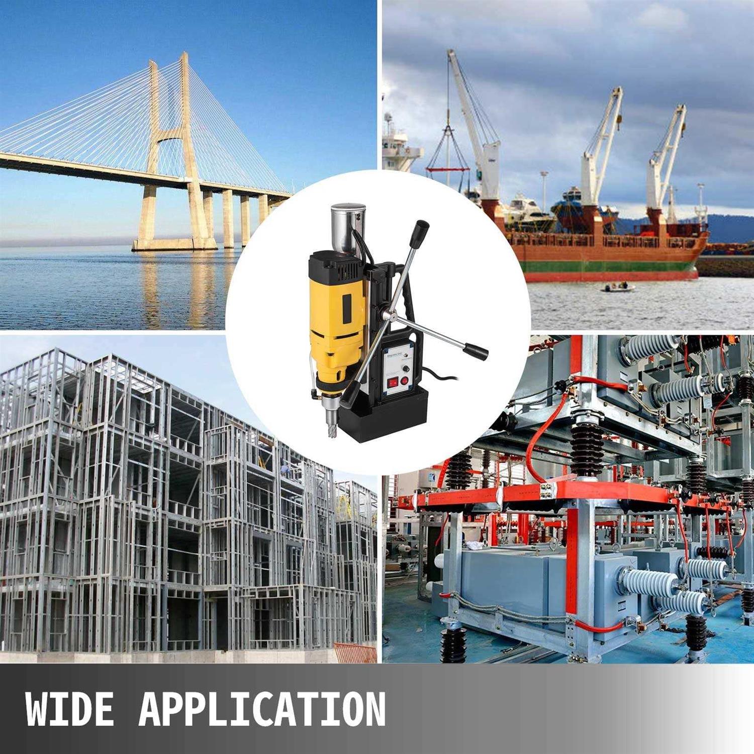 VEVOR Magnetic Drill 1680W Magnetic Drill Press with 2Inch Boring Diameter Annular Cutter Machine 2900 LBS 11pcs HSS Annular Cutter Bits - Image 5