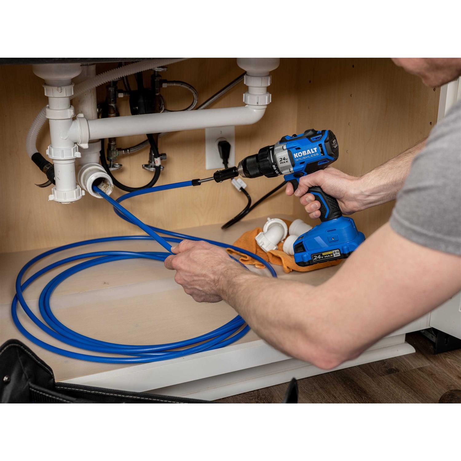 Kobalt 1/4-in x 25-ft High Carbon Wire Power Snake for Drain 59184 - Image 4