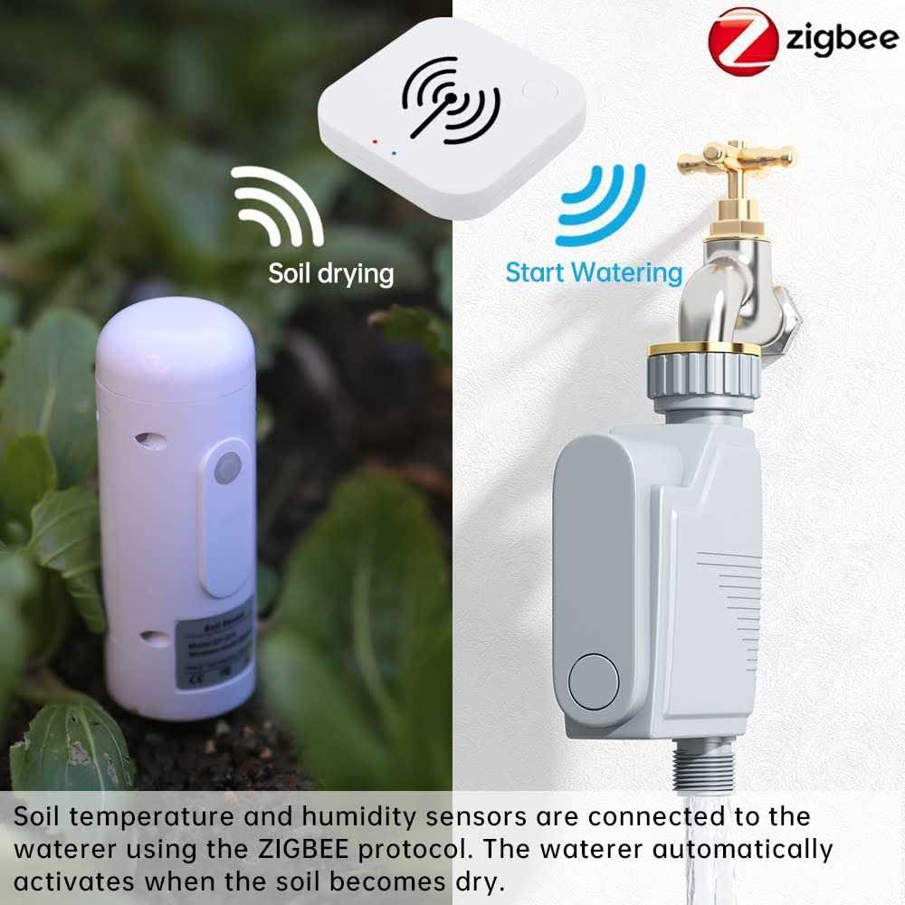 ZIGBEE Garden Soil Moisture & Temperature Meter,Sensor-Outdoor Waterproof,Plant Humidity Tester,Compatible with TUYA Smart APP - Image 4