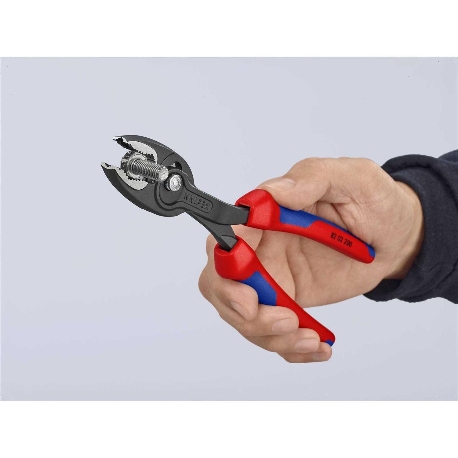 Knipex 82 01 200 TwinGrip Front Multi-Grip Pliers Plastic Coated non-Slip Black atramentized 200 mm - Image 3