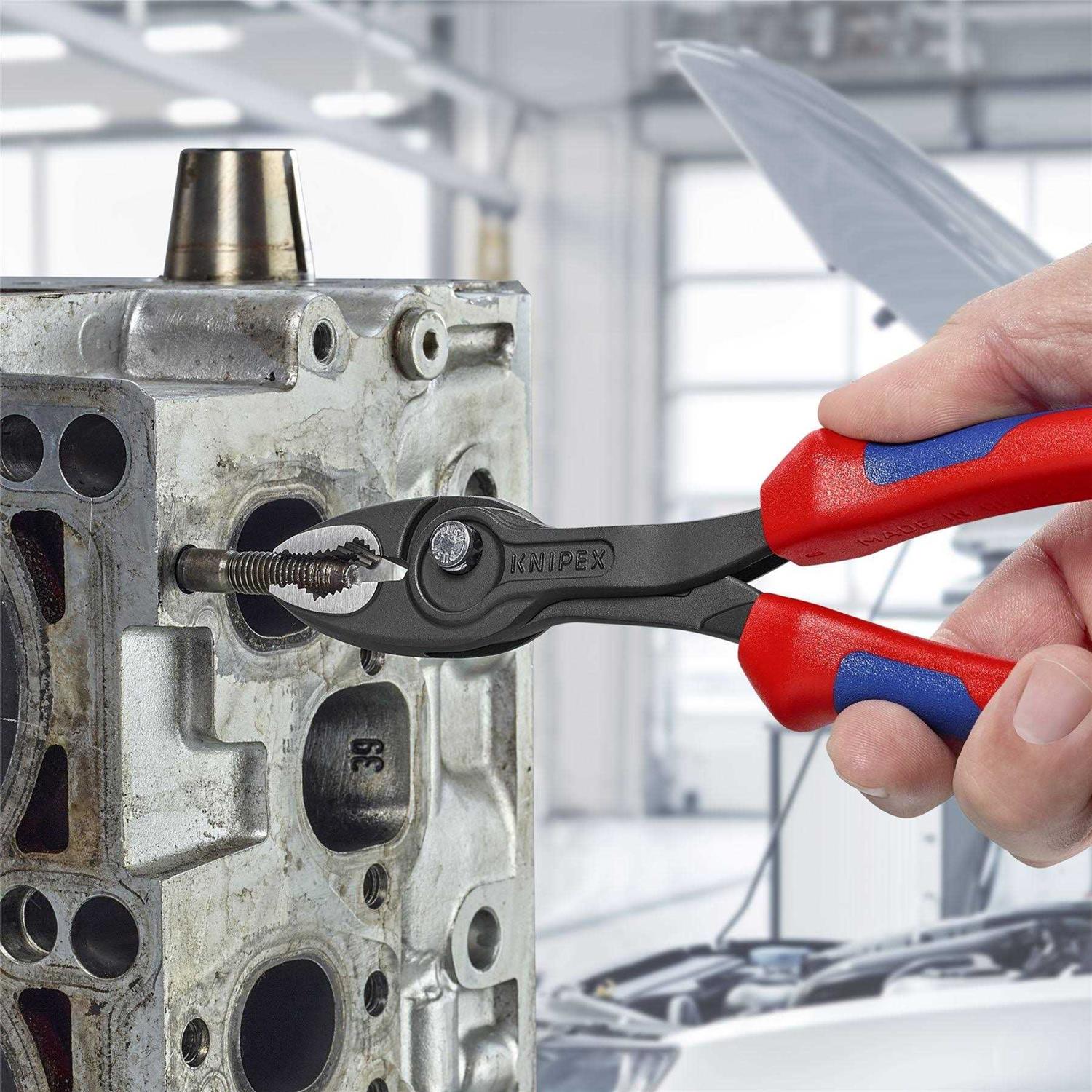 Knipex 82 01 200 TwinGrip Front Multi-Grip Pliers Plastic Coated non-Slip Black atramentized 200 mm - Image 4