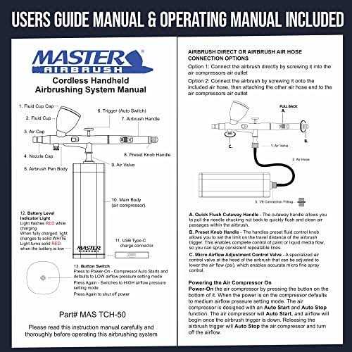 Master Airbrush Powerful Cordless Handheld Acrylic Paint Airbrushing System Primary Opaque Paint Colors - Image 4