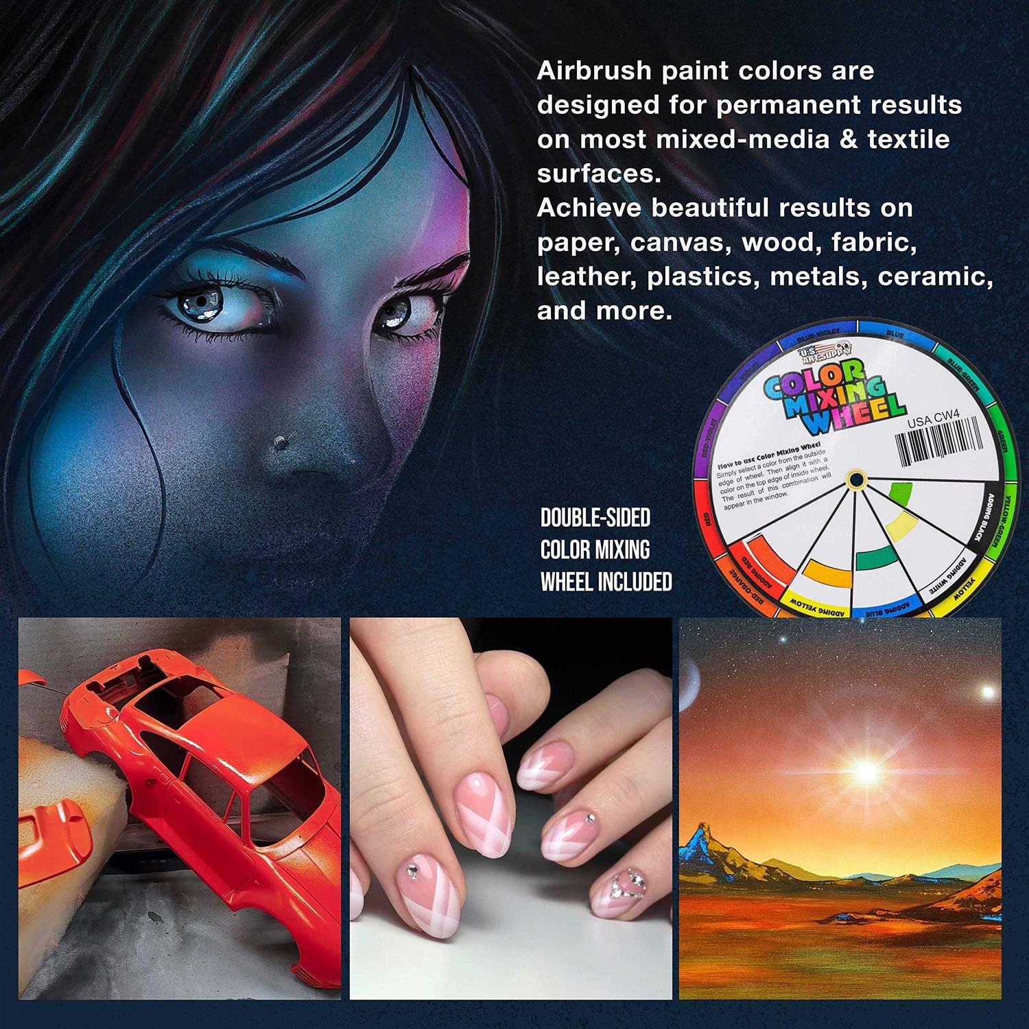 Master Airbrush Powerful Cordless Handheld Acrylic Paint Airbrushing System Primary Opaque Paint Colors - Image 5