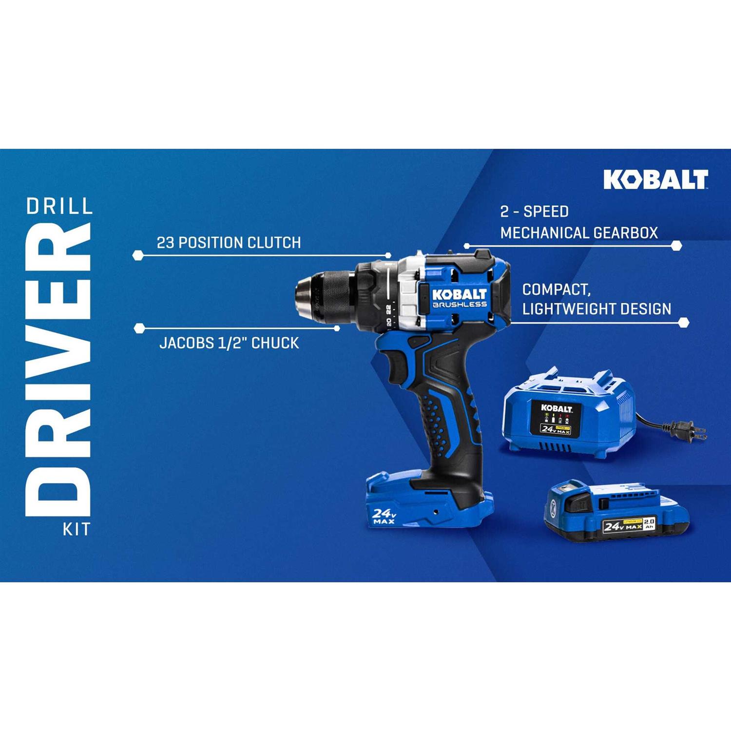 Kobalt Next-Gen 24-volt 1/2-in Metal Ratcheting Brushless Cordless Drill - Image 4
