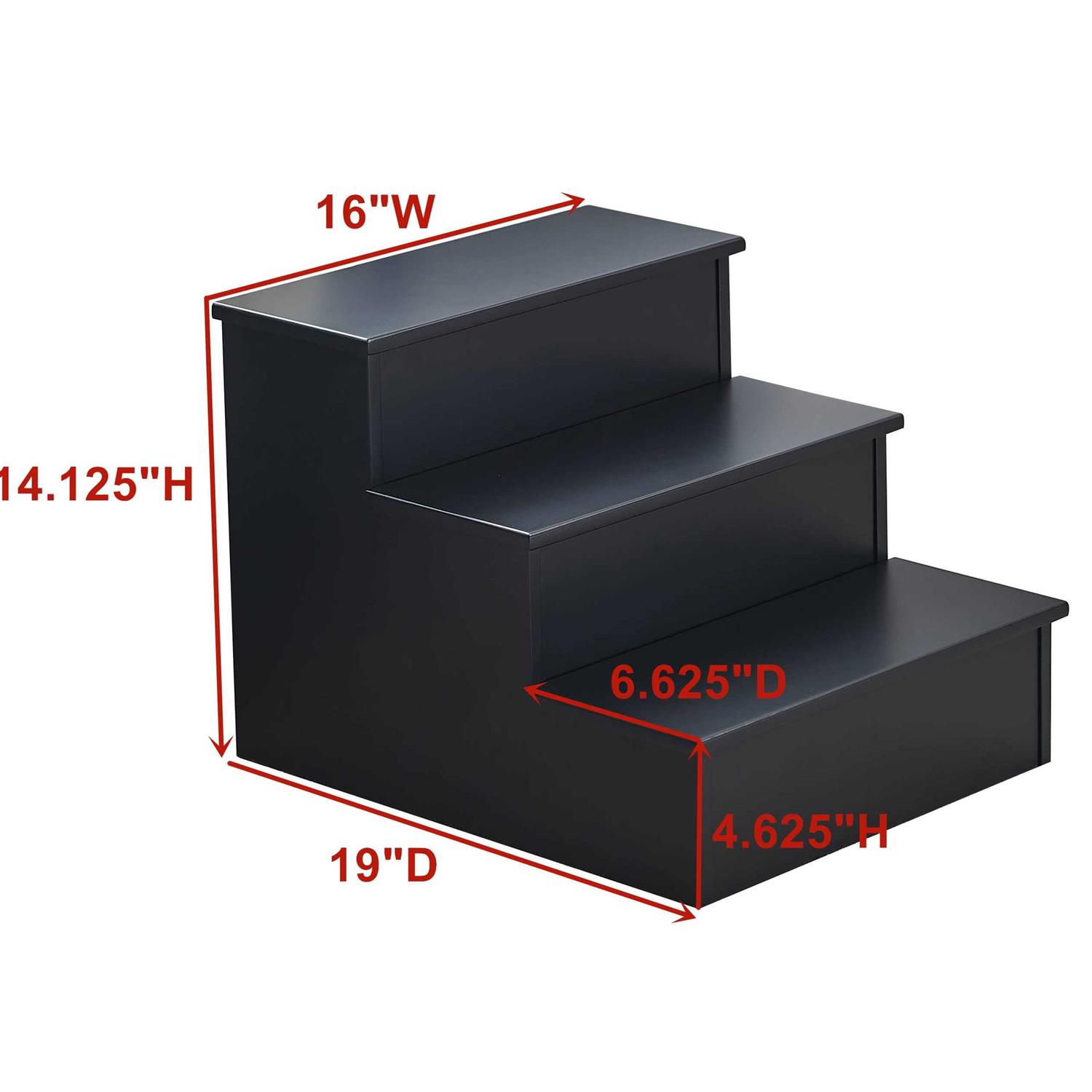 Kings Brand Furniture Darien 3 Step Wood Step Stool for Adults or Kids - Image 3