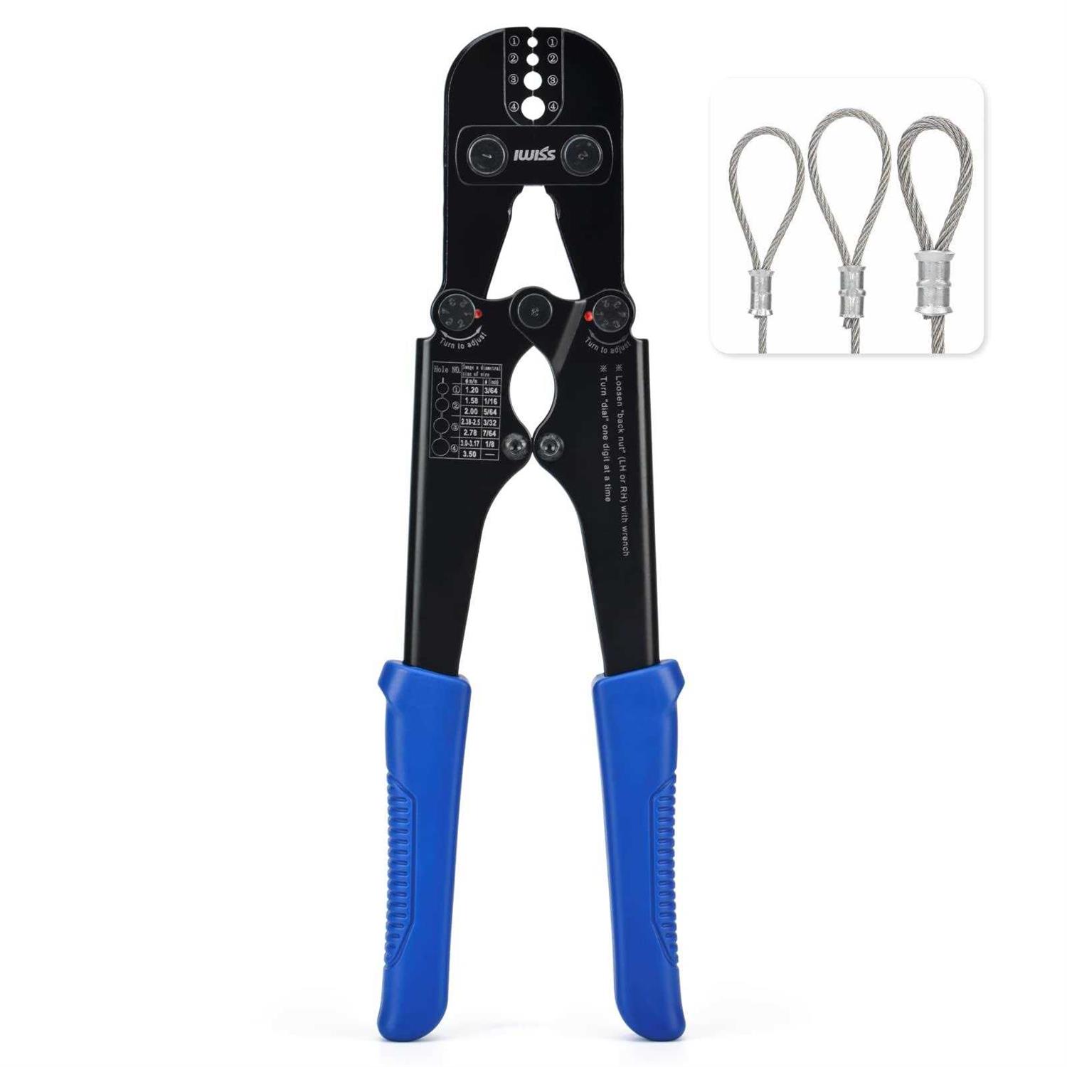 Iwiss Wire Rope Crimping Tool for Aluminum Oval Sleeves Stop Sleeves Crimp Loop - Image 5