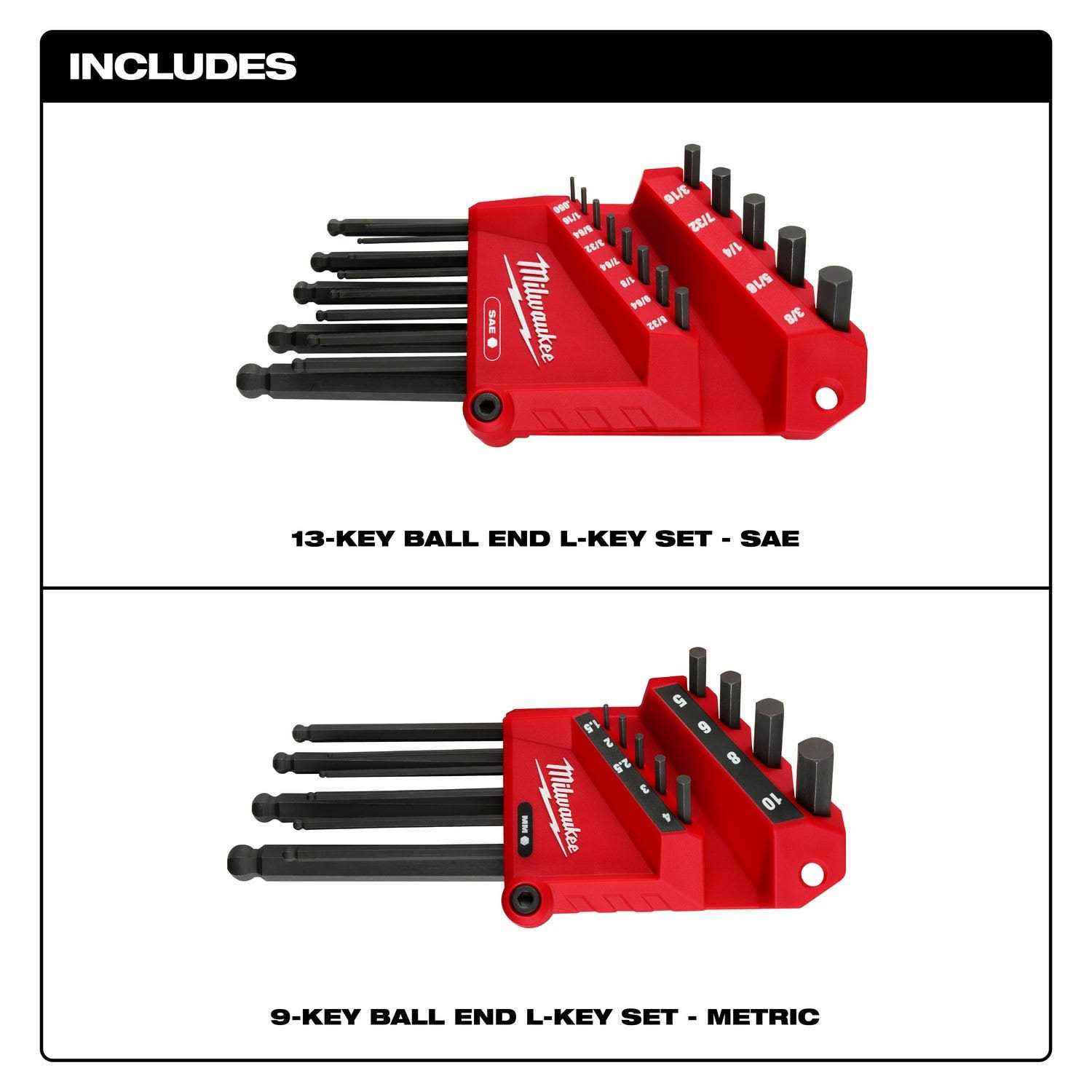 Milwaukee 48-22-2187 22-Key Ball End L-Key Set - Image 4