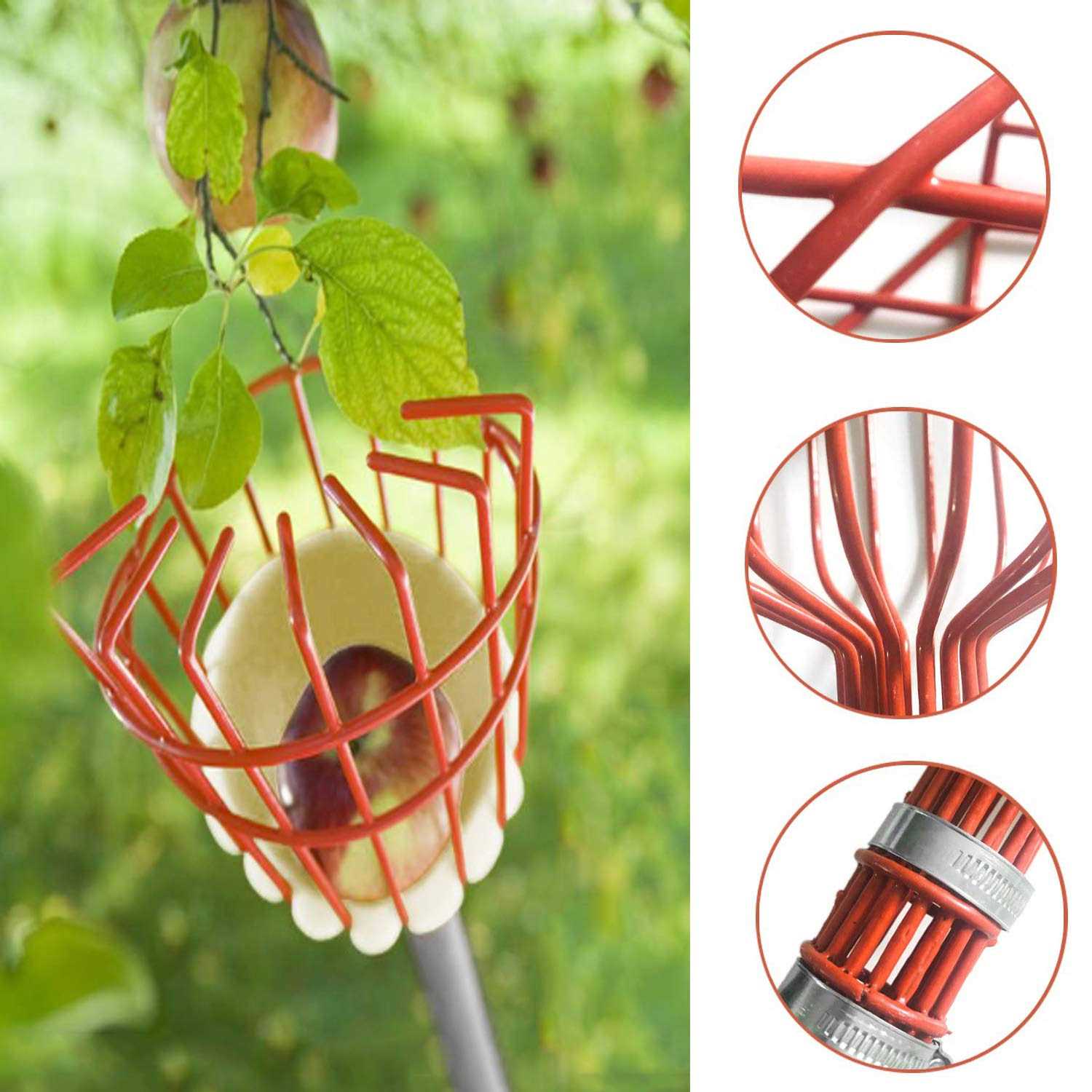 Coconut Fruit Picker Tool, Fruit Picker with Basket and Pole Easy - Image 4