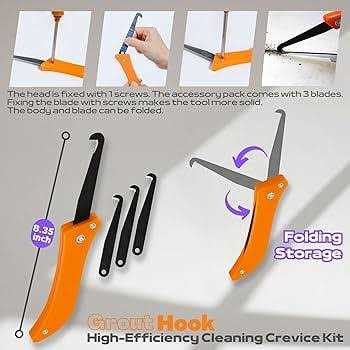 Grout Removal Tool Caulking Tools 24-in-1 Kit with Silicone Glass Glue Angle Scraper Grout Saw Blade Scraper Finishing for Kitchen Bathroom Window - Image 5