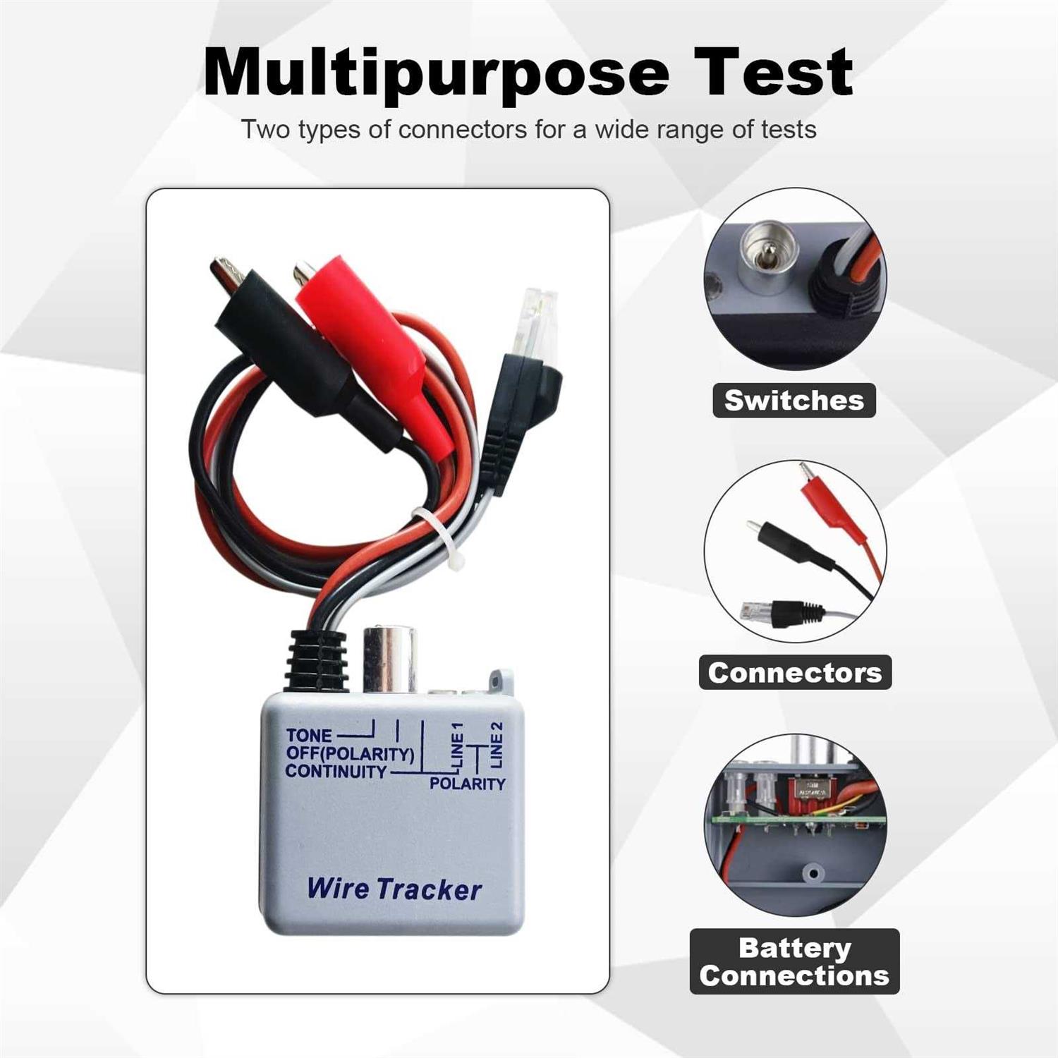 Tone Generator Kit, Wire Tracer Electrical Circuit Tester, 200EP Cable Toner Detector Finder Tester, Line Finder, Inductive Amplifier, and Probe Kit - Image 4
