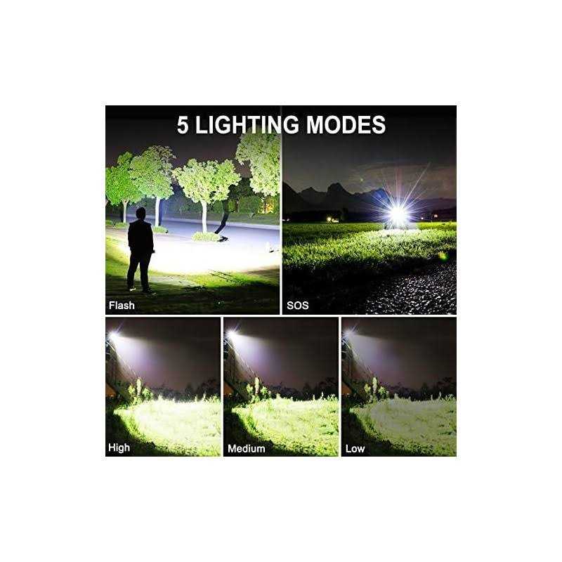OMALIGHT Rechargeable 900000 High Lumens LED Flashlights XHP90.2 Super Bright Flashlight with Zoomable & 5 Modes & IPX7 Waterproof for Camping - Image 3