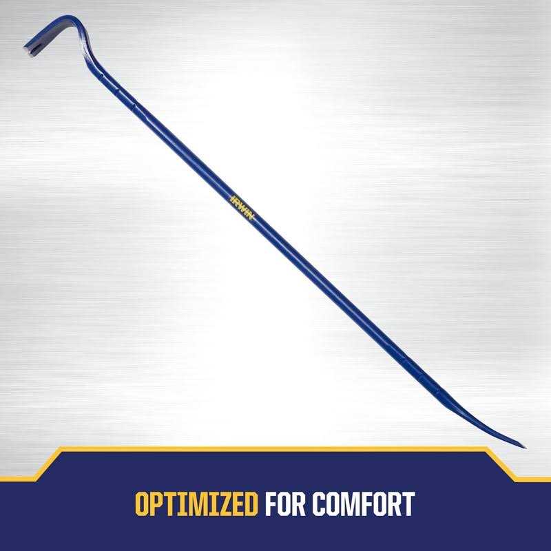 IRWIN Pry Bar 42 inch Heavy Duty Steel Bar 90 Degree Rounded End Easily Bend and Pull Heavy Materials IRHT55010 - Image 4
