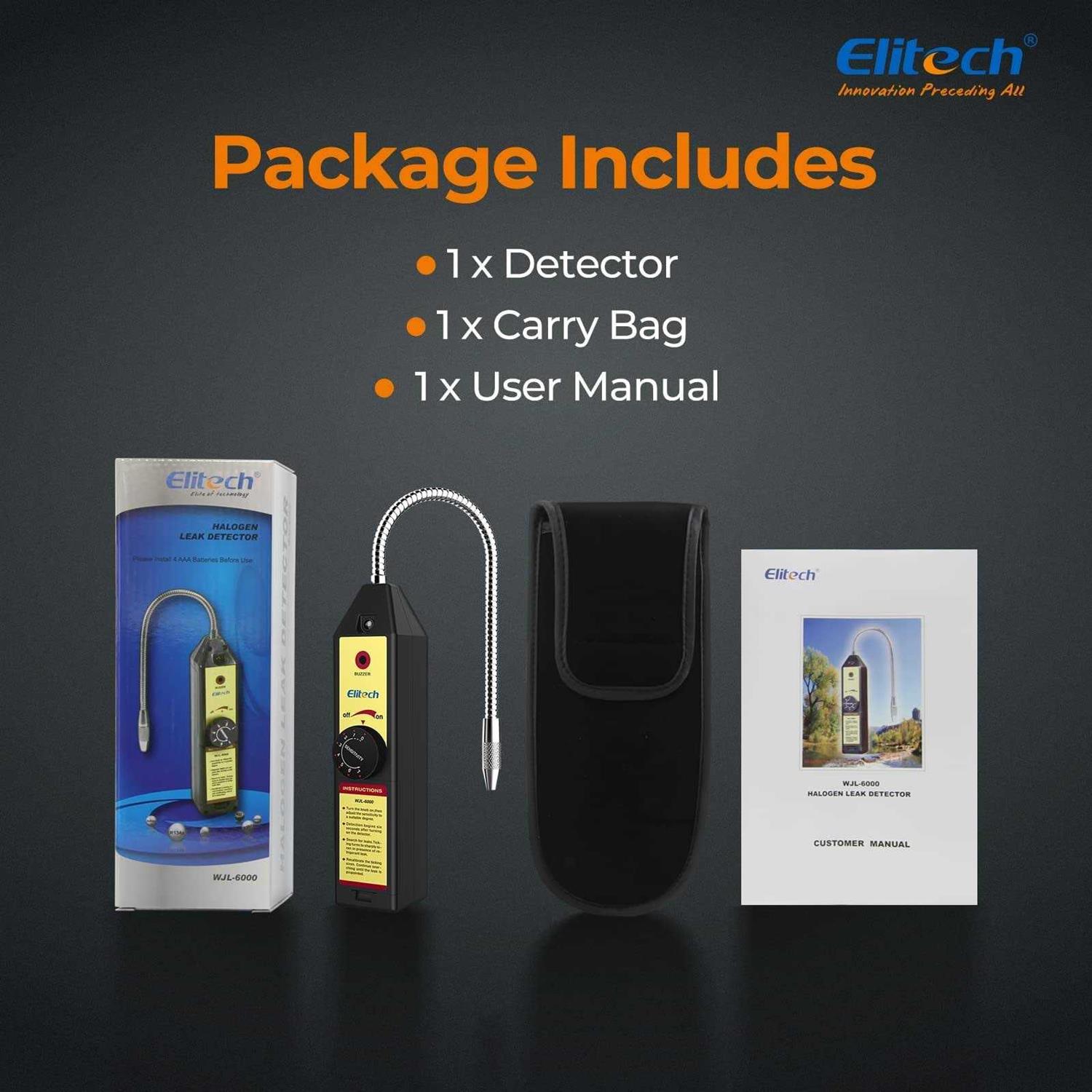 Elitech WJL-6000 Freon Leak Detector Halogen Gas Tester HVAC Refrigerant AC Sniffer R22 R410a R134a - Image 5