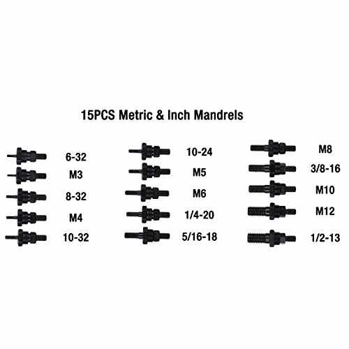 AIUITIO 16 Rivet Nut Tool, Rivnut Tool Kit with 15 Metric and SAE Mandrels, Nutsert Rivet Tool Set with 150Pcs Rivnuts - Image 4