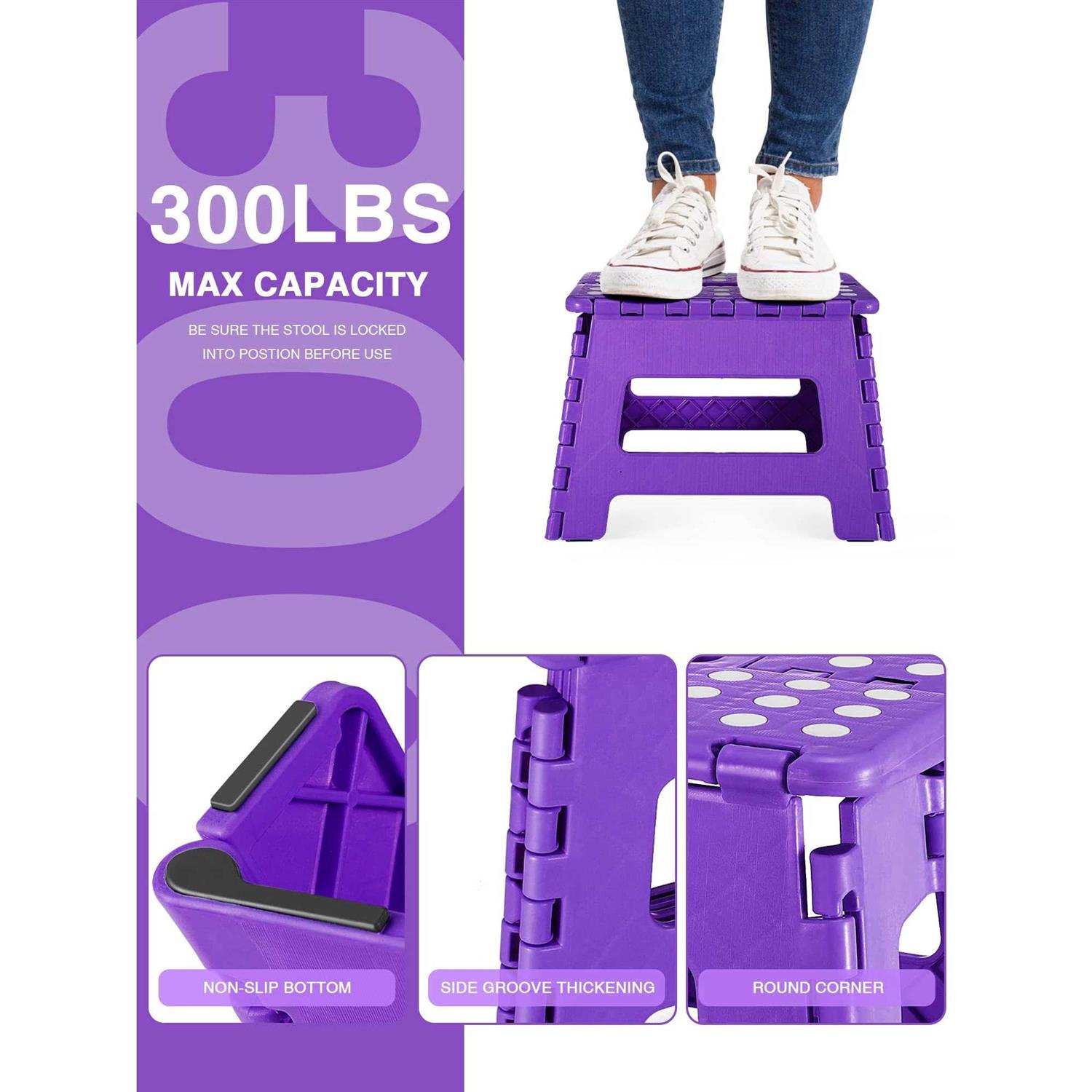 Dyforce Folding Step Stool Kids Step Stool Heavy Duty Step Stools for Adults - Image 3