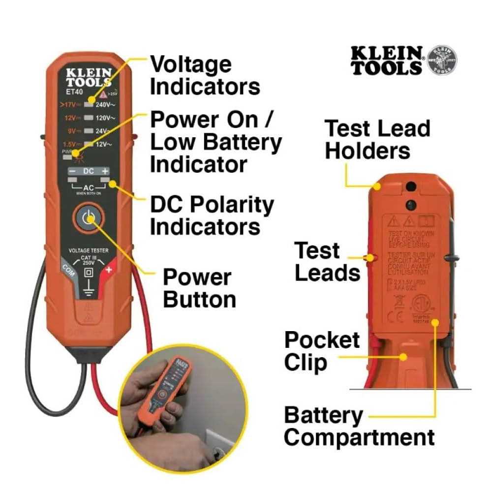 Klein Tools M2o41637kit Digital Circuit Breaker Finder & Voltage Tester Tool Set - Image 4