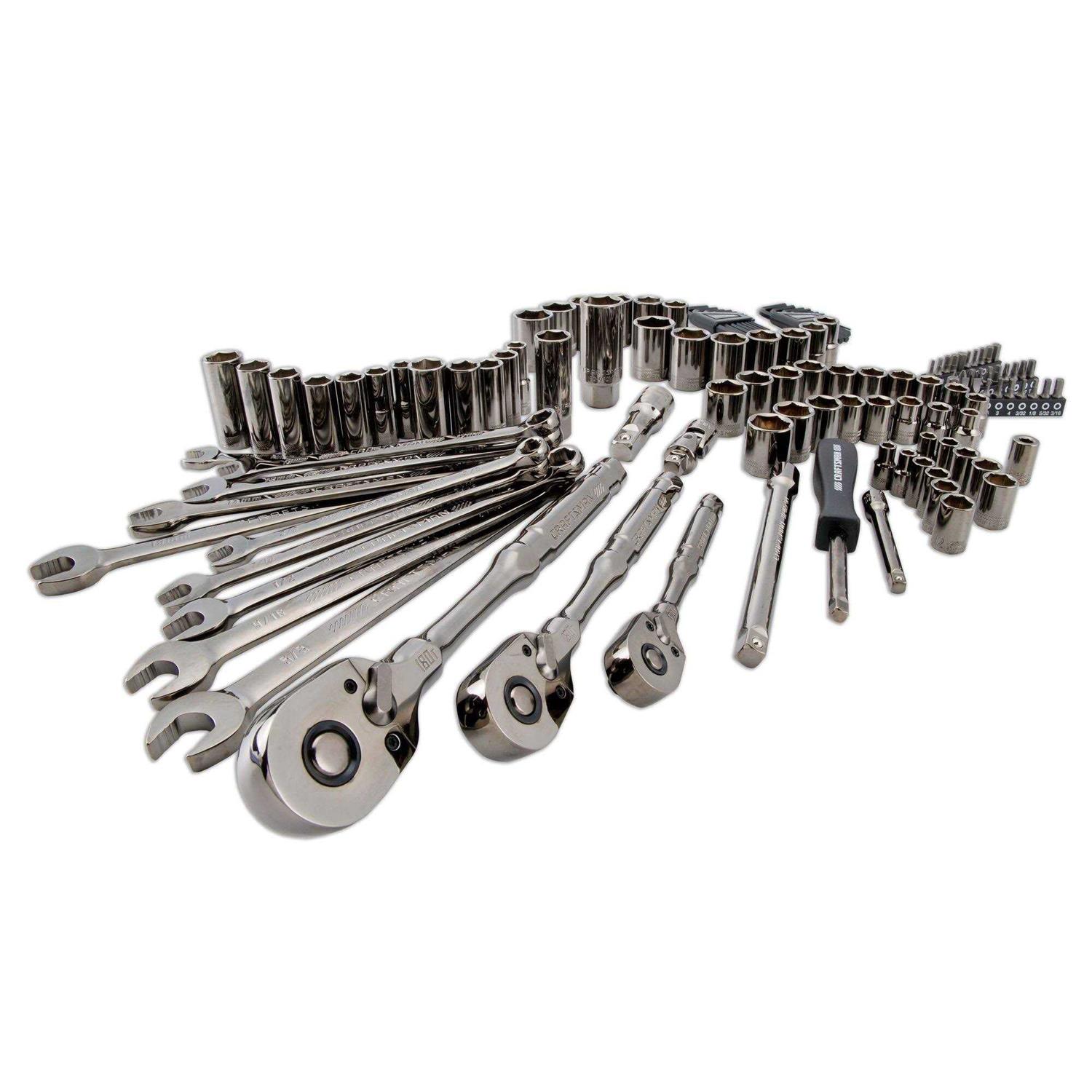 Craftsman OVERDRIVE 121-Piece Standard and Metric Gunmetal Chrome Mechanics Tool Set with Hard Case - Image 5