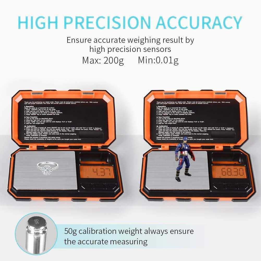 Fuzion Digital Pocket Scale 200g x 0.01g Jewelry Gram Scale 6 Units Conversion Mini Scale with LCD Display - Image 4