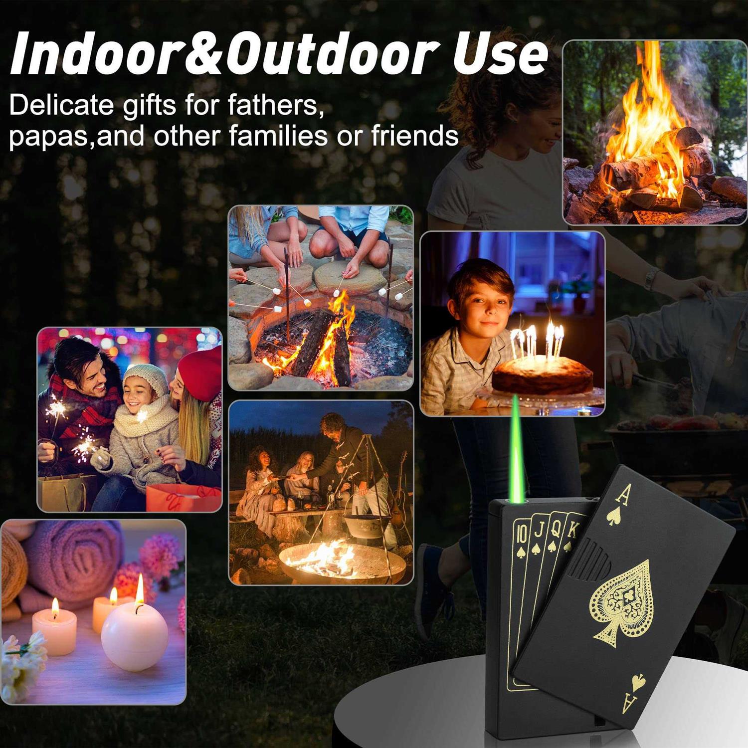 Jet Torch Flame Cool lighters Refillable Butane Pocket Poker ACE Lighter,Windproof Lighter Cool Gadget,Valentines Day Gifts for Men Boyfriend - Image 4