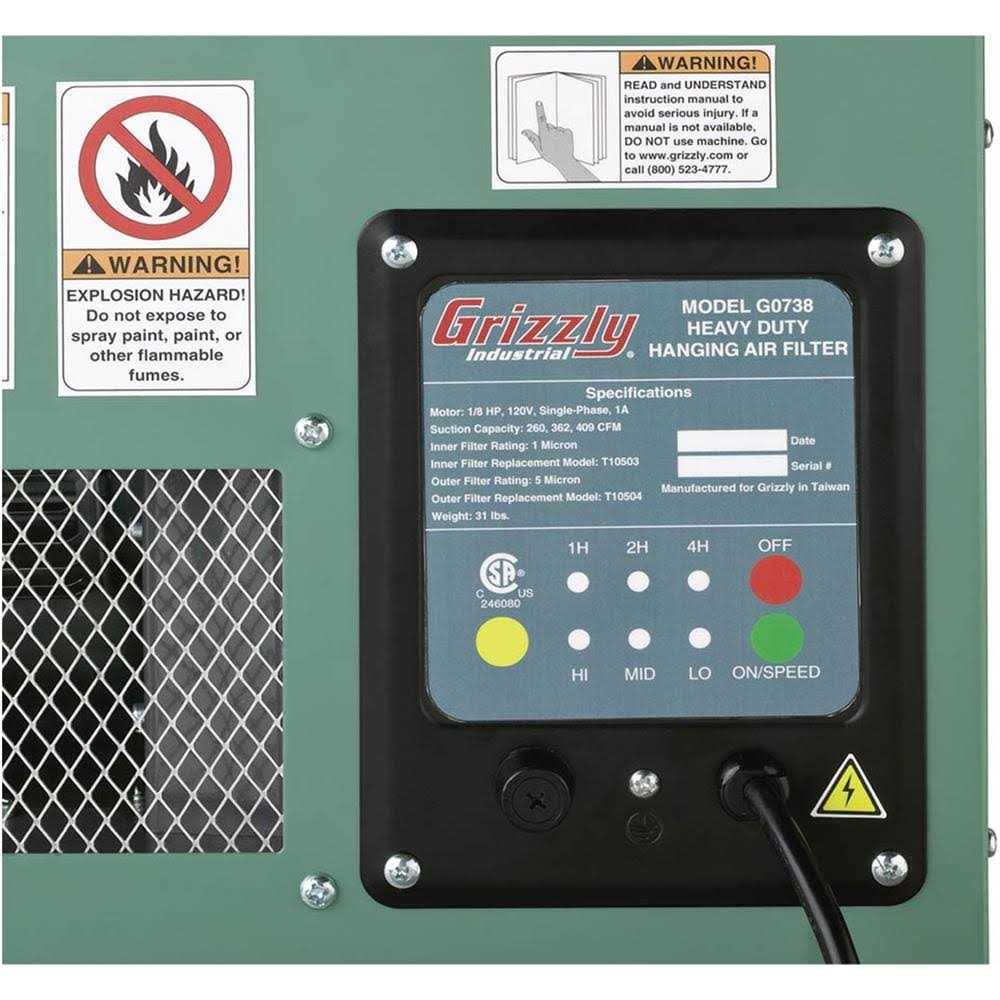 Grizzly G0738 Hanging Air Filter - Image 3