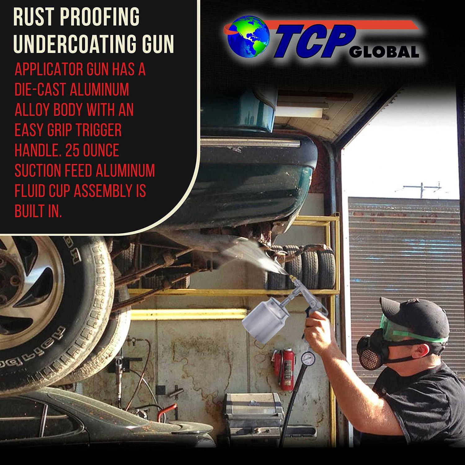 TCP Global Air Rust Proofing and Undercoating Gun with Gauge & Suction Feed Cup - Image 5
