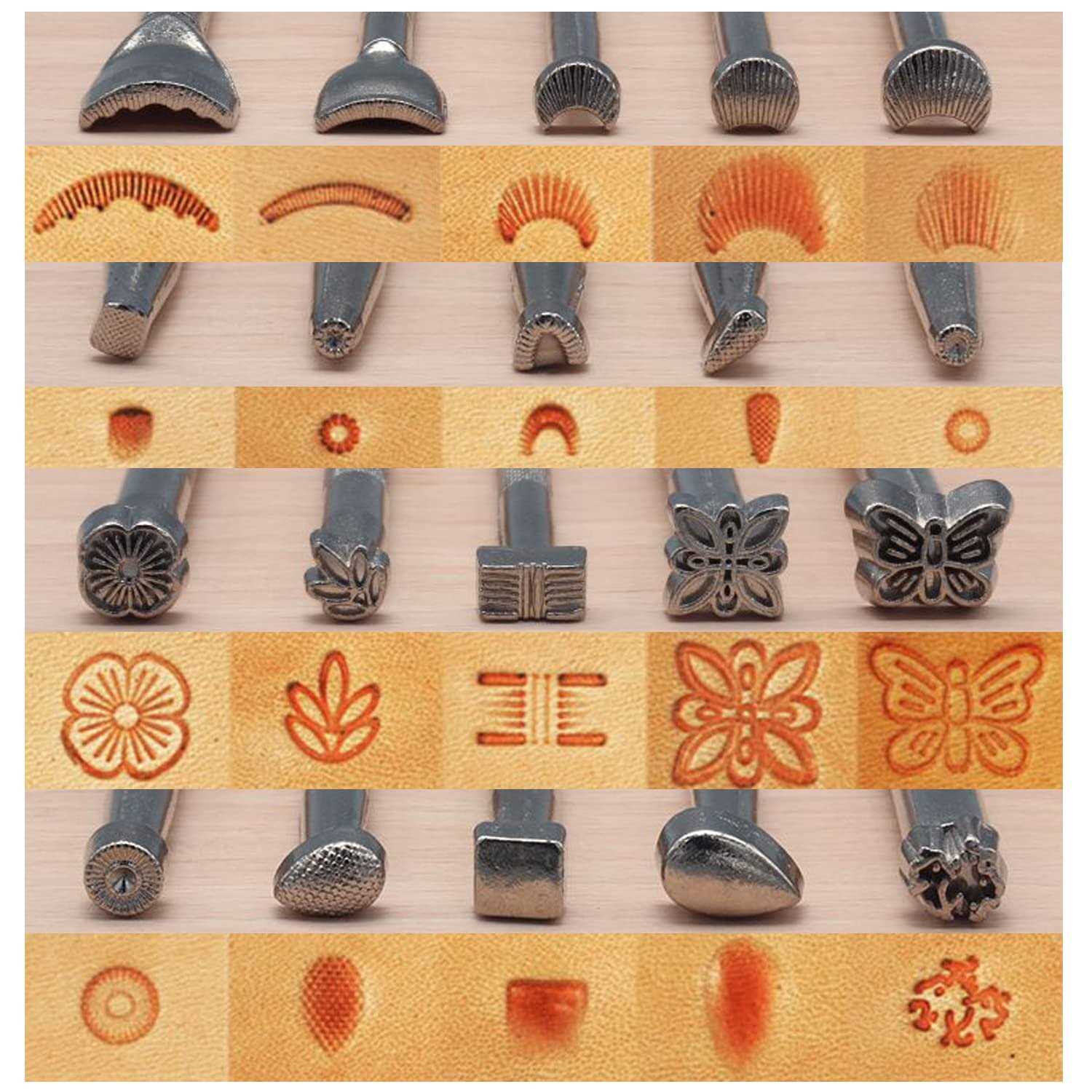 Moriahan Leather Stamping Tools Kit,Leather Different Shape Saddle Making Stamp Punch Set,Leather Carving Tools Kit with Leather Working Hammer - Image 4