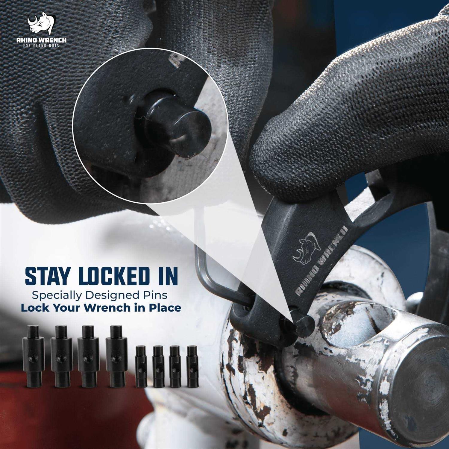 Rhino Gland Nut Wrench Set of 2 Hydraulic Cylinder Spanner Wrench Adjustable - Image 3